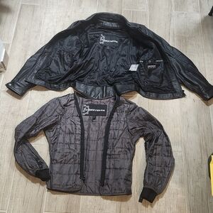 Black Leather Jacket with Removable Inner Layer